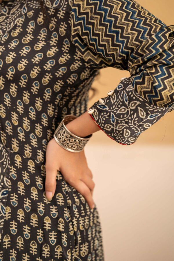 Hand Block Printed Ajrakh in Modal A-Line Kurta with Palazzo - Image 7