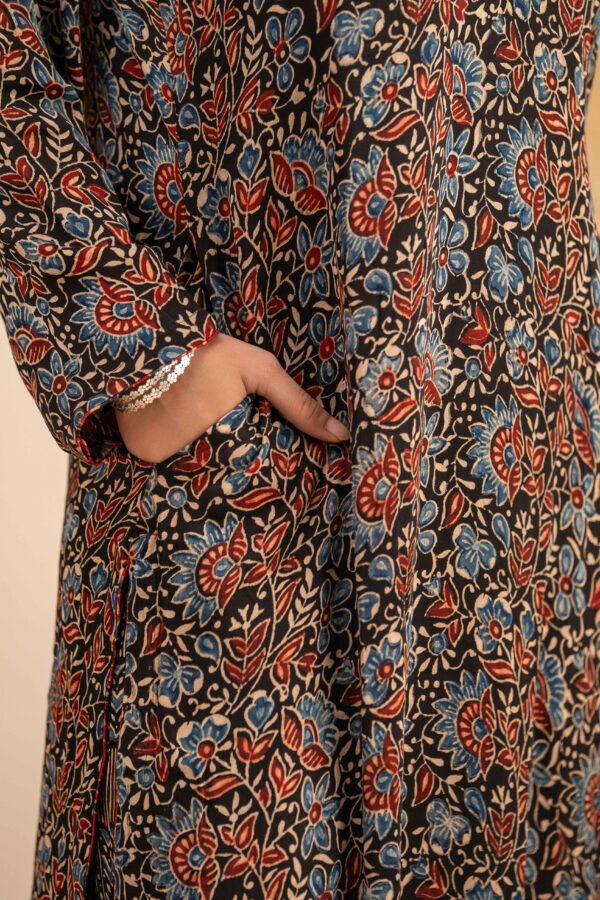 Hand Block Printed Ajrakh in Modal Straight Kurta with Palazzo - Image 8