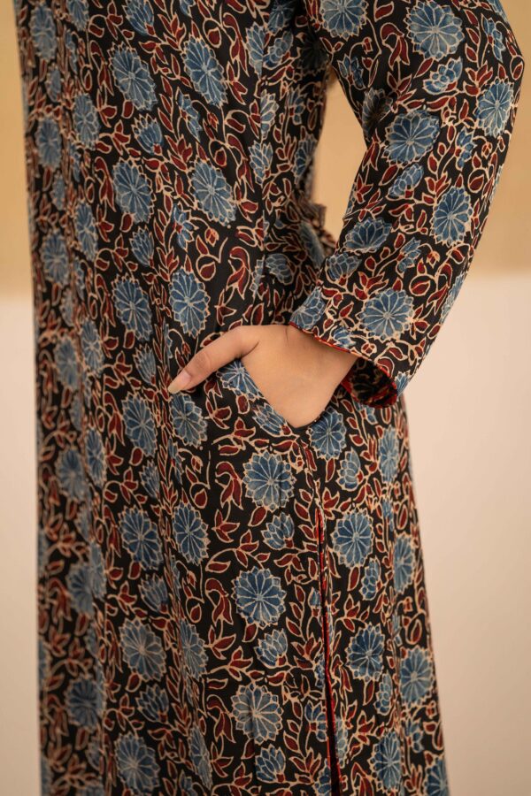 Hand Block printed Ajrakh in Modal - Straight Kurta with Palazzo - Image 2