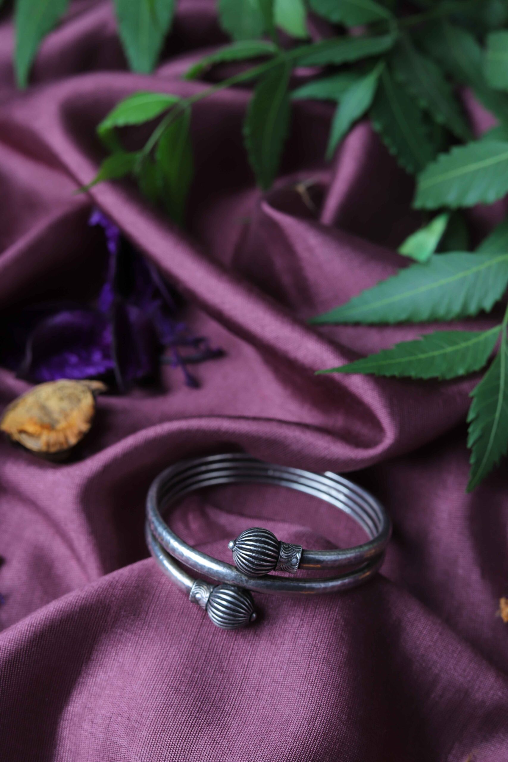 Silver Adjustable Kada in 2.4- Set of 1