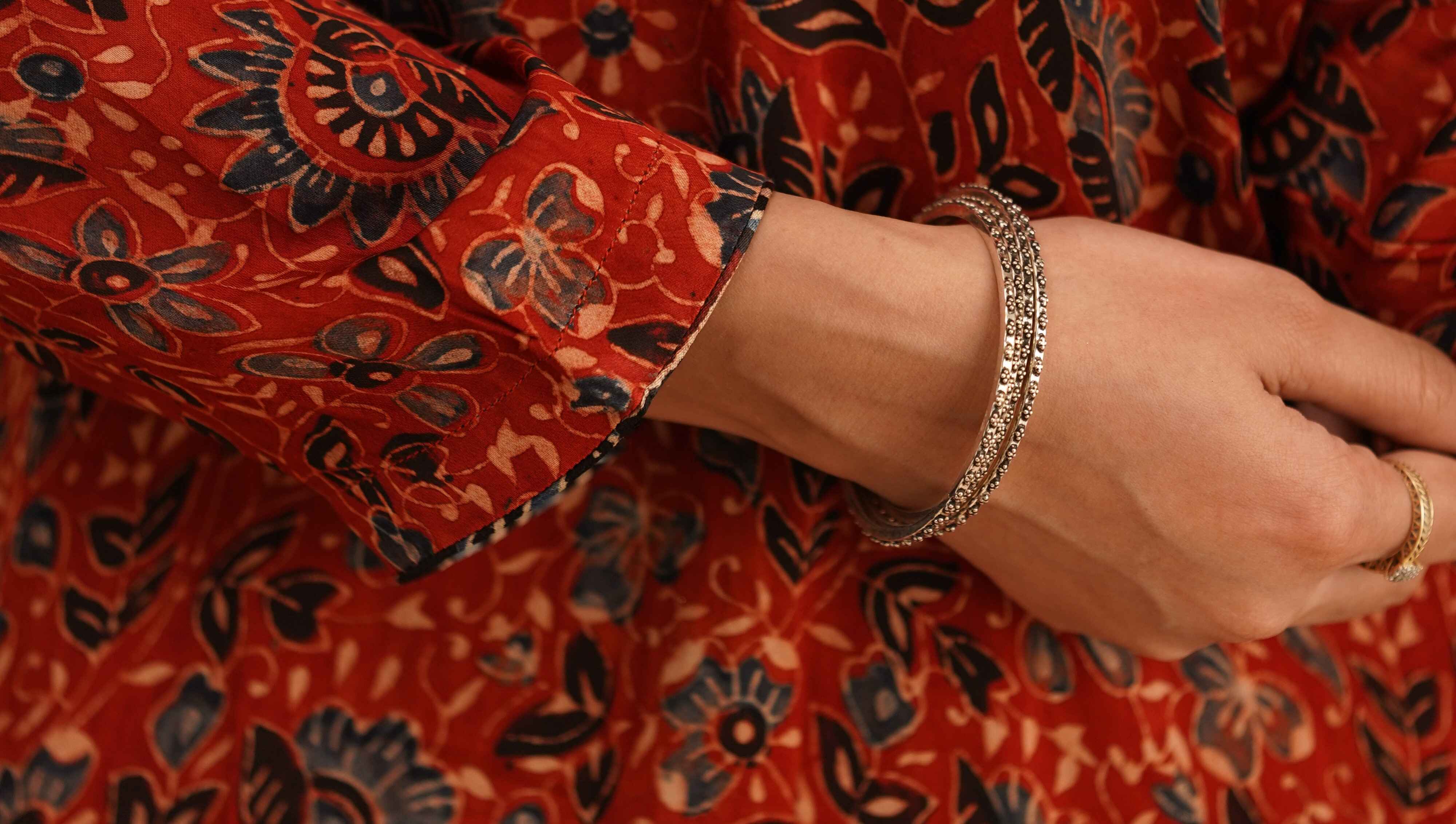 Silver Small motif Bangles in 2.4 size- Set of 4