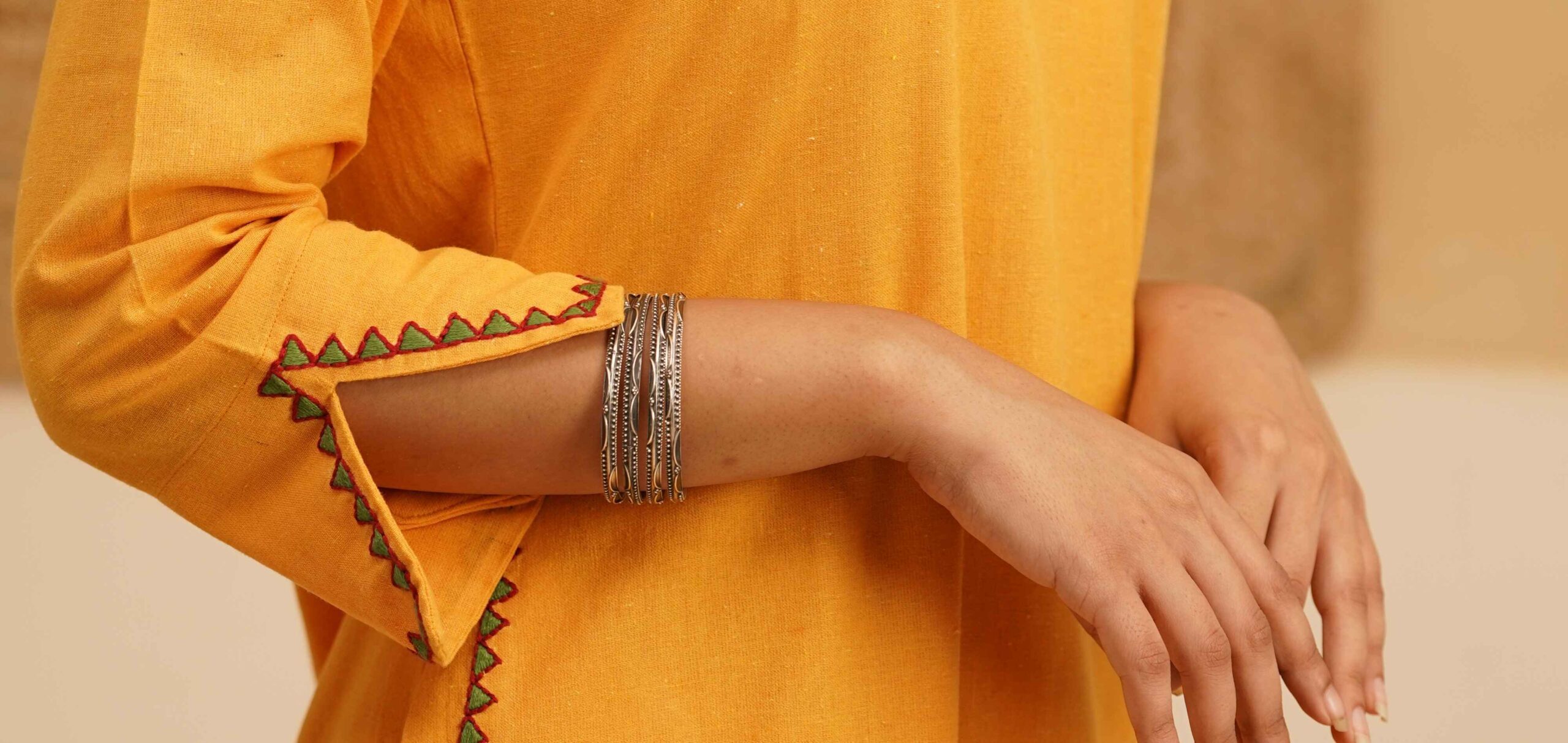 Silver Small motif Bangles in 2.4 size- Set of 4