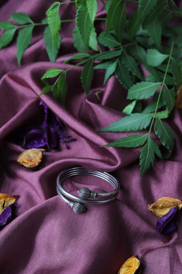 Silver Adjustable Kada in 2.4- Set of 1 - Image 2