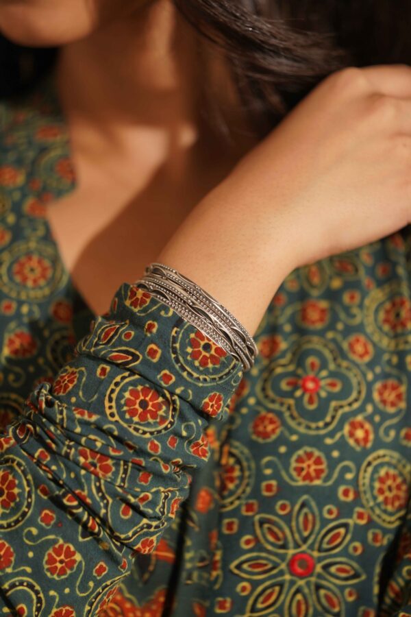 Silver Small motif Bangles in 2.4 size- Set of 4 - Image 2