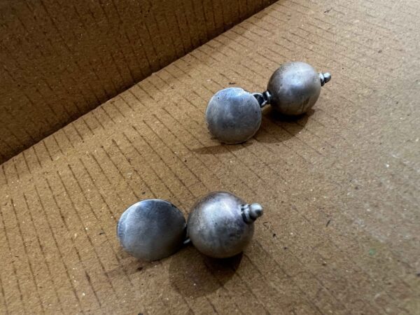 Silver Ball shaped hanging jhumki - Image 3