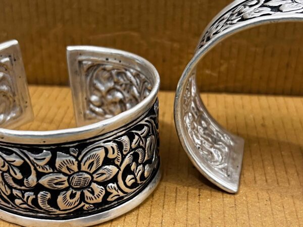 Silver Floral Cuff- Single Pc - Image 2