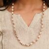 Silver Beads Necklace in Maroon/Black Thread