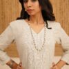 Silver Beads Necklace in Maroon/Black Thread - Image 4