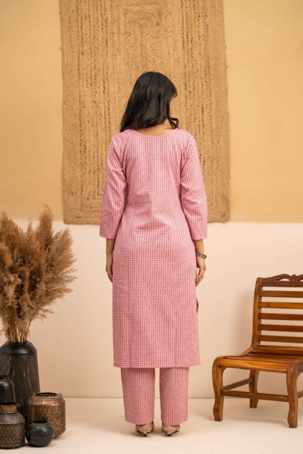 Hand woven cotton Kurta and Palazzo set - Image 4