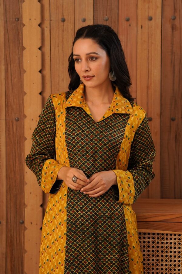 Ajrakh A-Line Kurta with Palazzo in Modal Fabric - Image 10