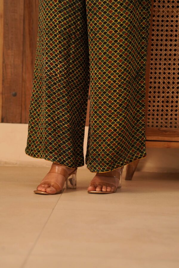 Ajrakh A-Line Kurta with Palazzo in Modal Fabric - Image 11