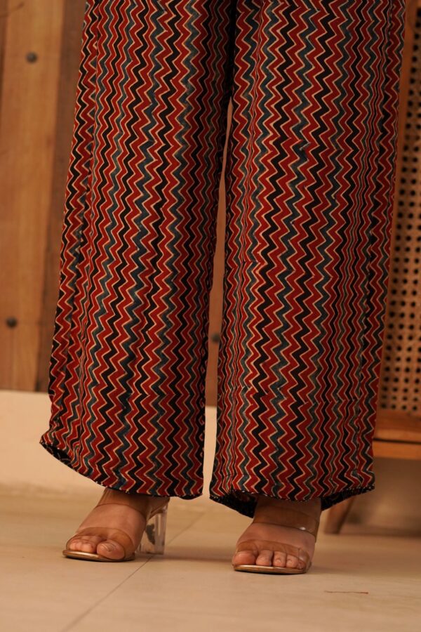 Ajrakh Straight Kurta with Palazzo in Modal Fabric - Image 7