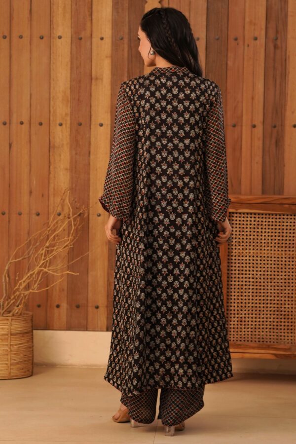 Ajrakh A-Line Kurta with Palazzo in Modal Fabric - Image 6