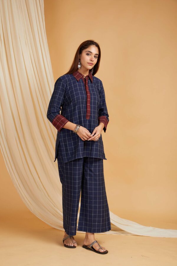 Navy Cotton Shirt Co-ord Set of 2 - Image 2