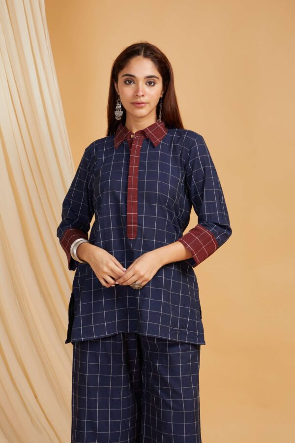 Navy Cotton Shirt Co-ord Set of 2 - Image 7