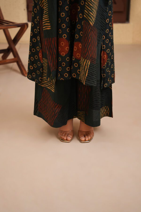 Green Cotton Ajrakh Palazzo