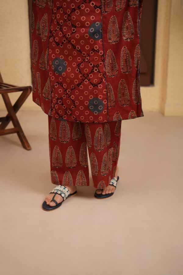 Maroon Cotton Ajrakh Palazzo