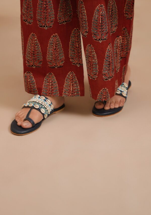 Maroon Cotton Ajrakh Palazzo - Image 2