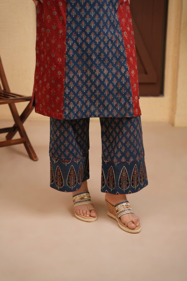 Indigo Maroon Cotton Ajrakh Palazzo