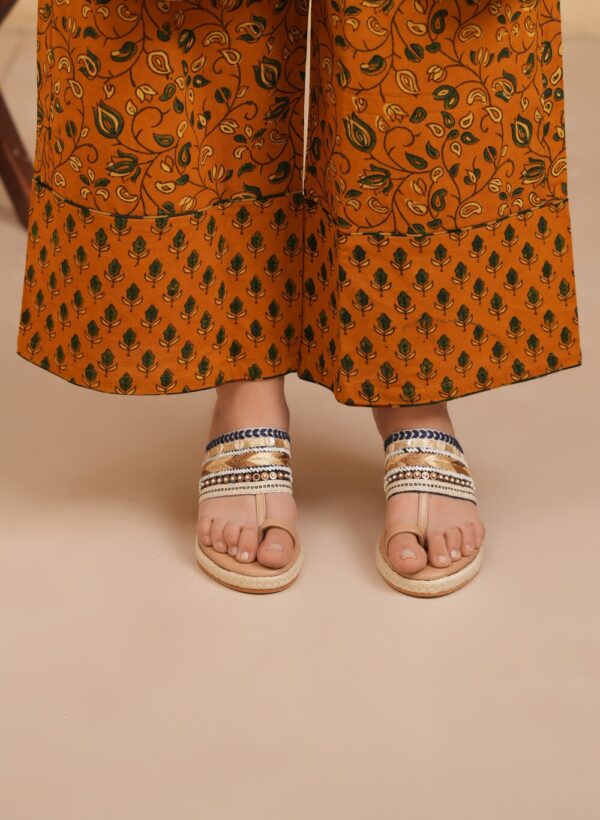 Yellow Cotton Ajrakh Palazzo - Image 2