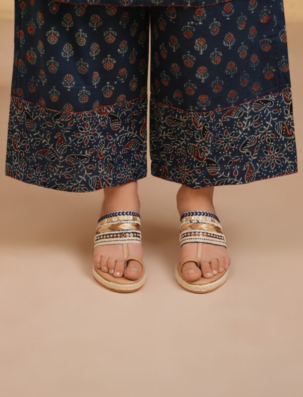 Indigo Blue Cotton Ajrakh Palazzo - Image 2