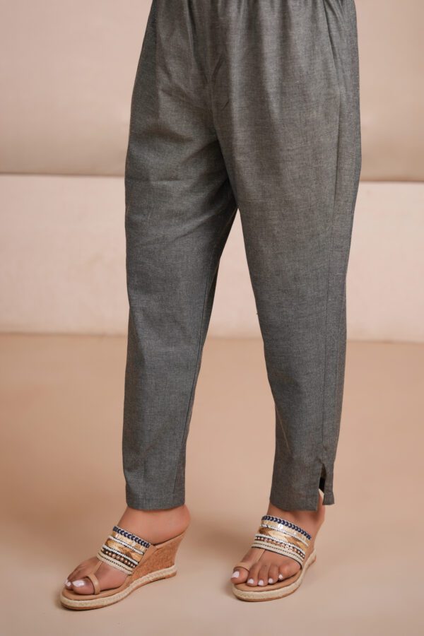Indigo Kala Cotton Rabari Kurta with Grey Pants - Image 6
