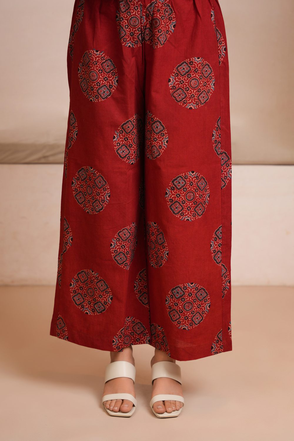 Maroon Cotton Ajrakh Palazzo