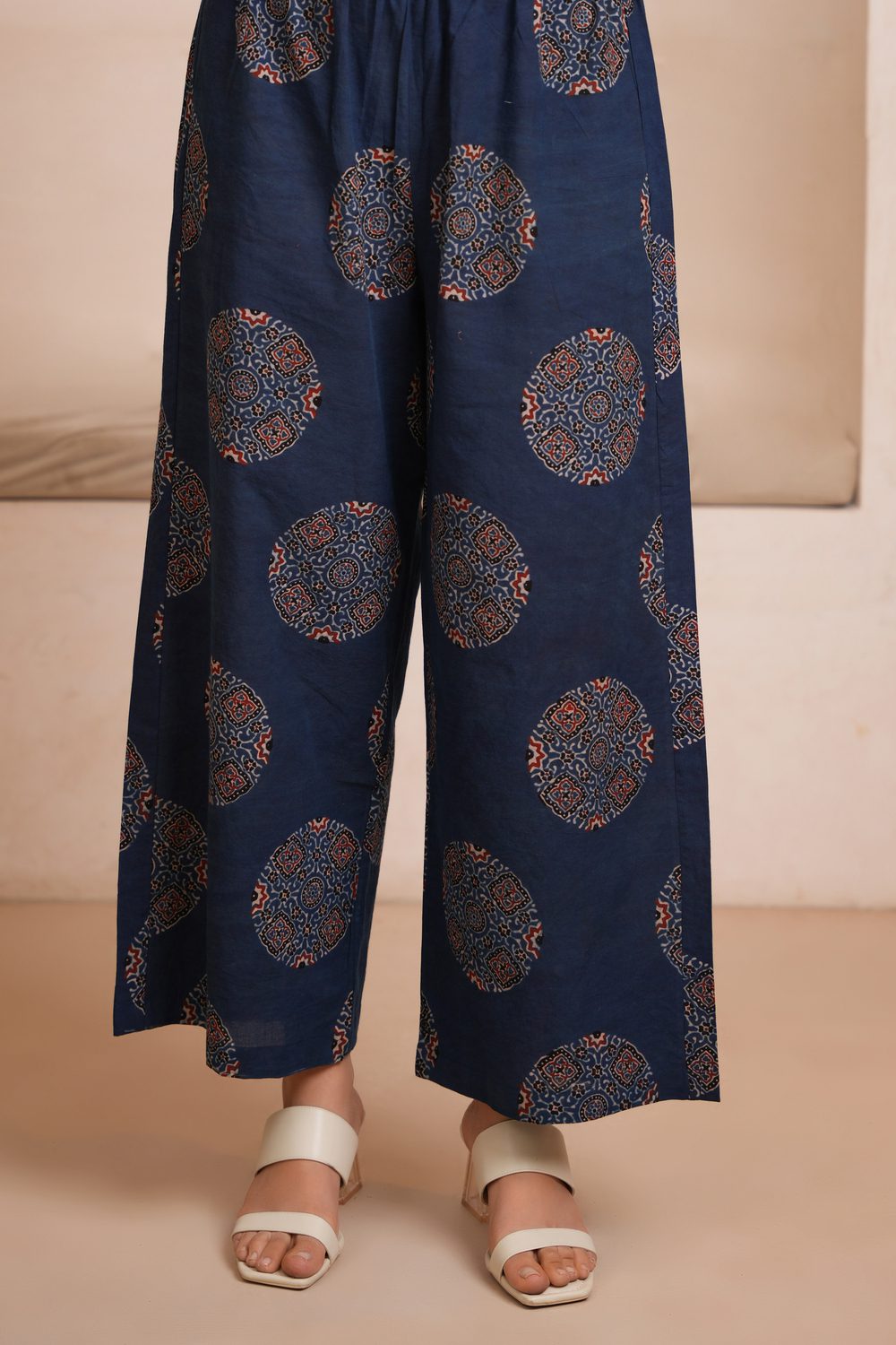 Indigo Blue Cotton Ajrakh Palazzo