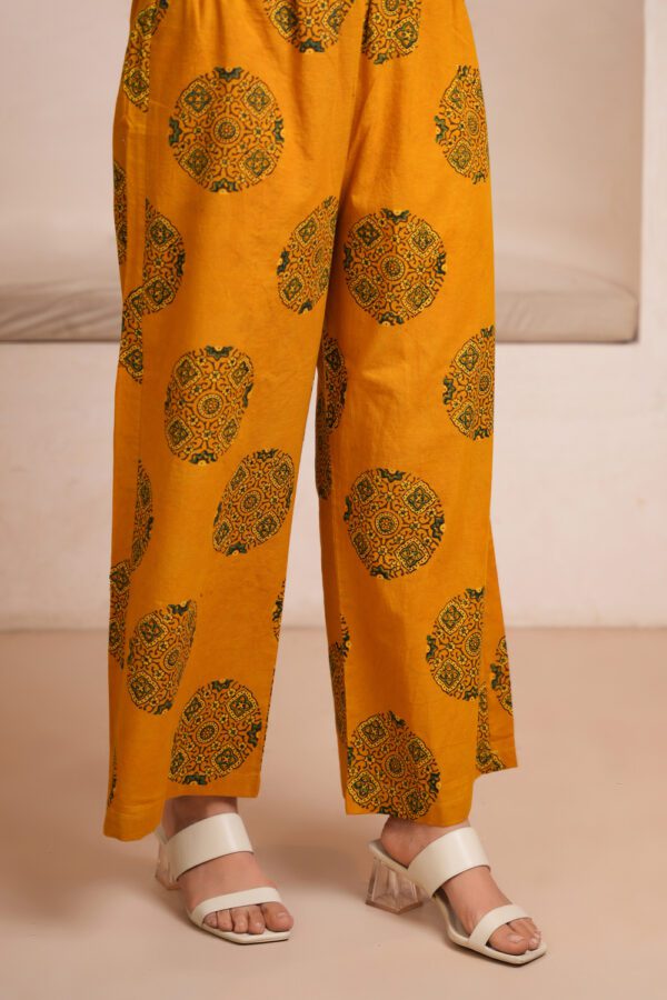 Yellow Cotton Ajrakh Palazzo