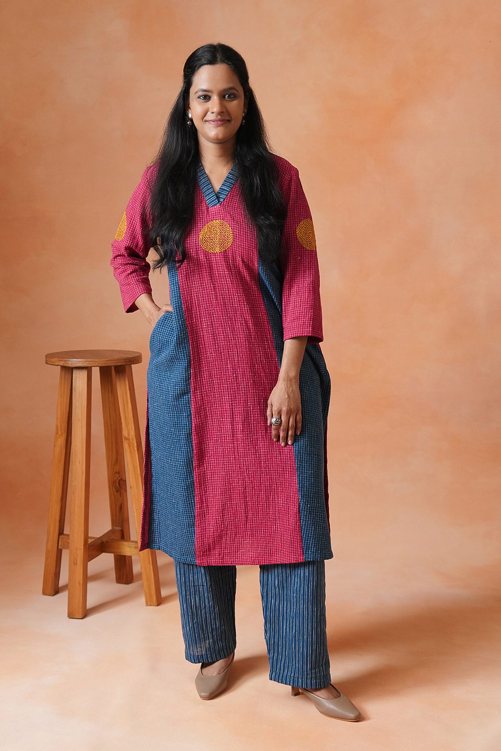 Karigari Kala Cotton Pink Co-ord Set of 2