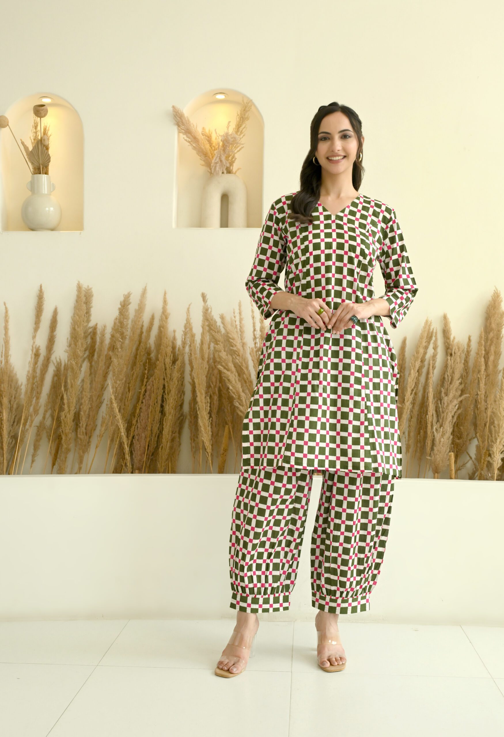 Checks Printed Kurta Salwar Co-Ord Set - Image 2