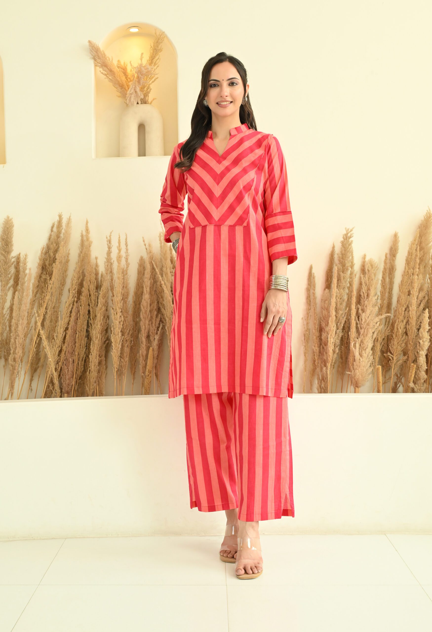 Stripes Printed Kurta and Pants Co-ord Set