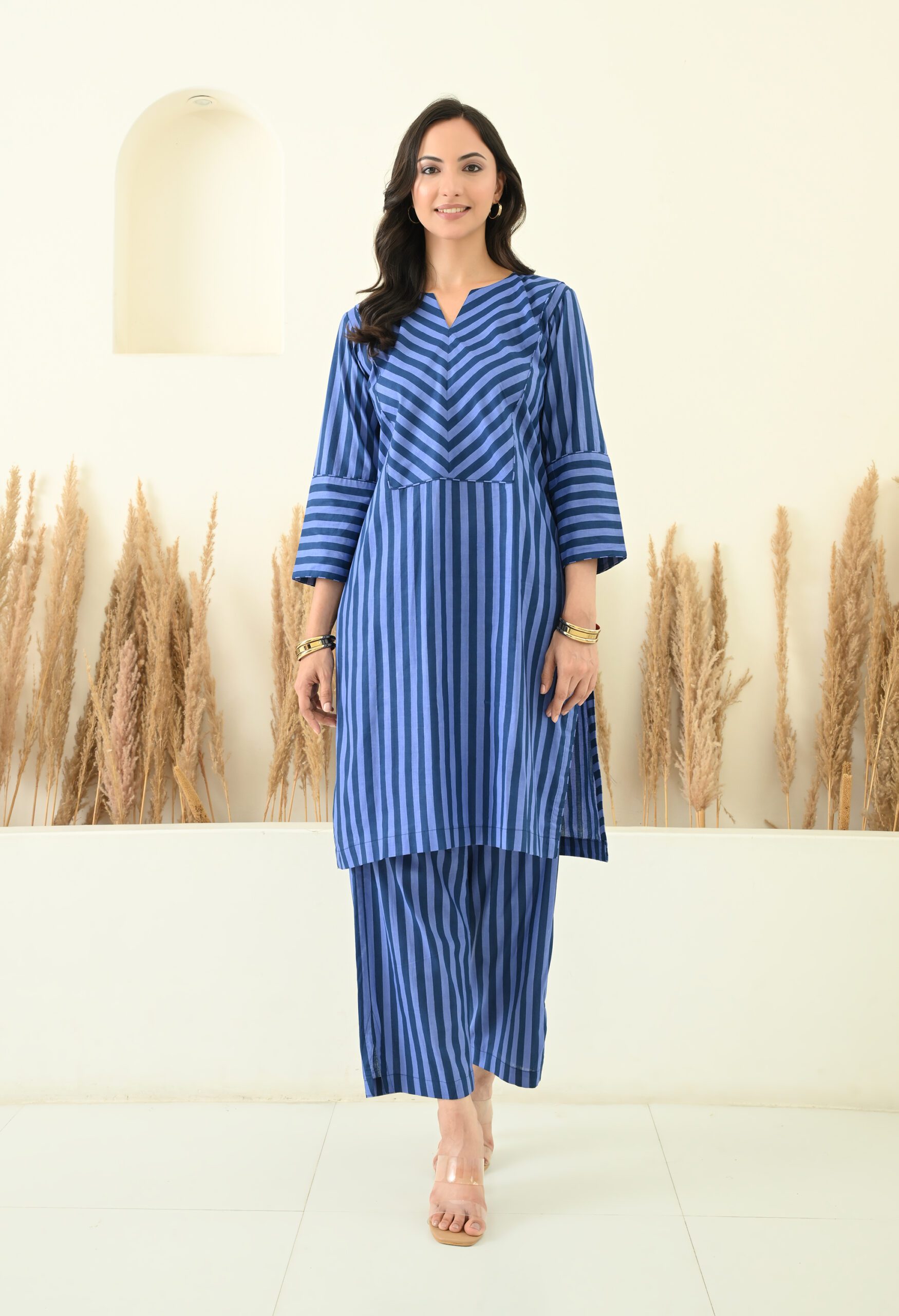 Stripes Printed Kurta and Pants Co-ord Set
