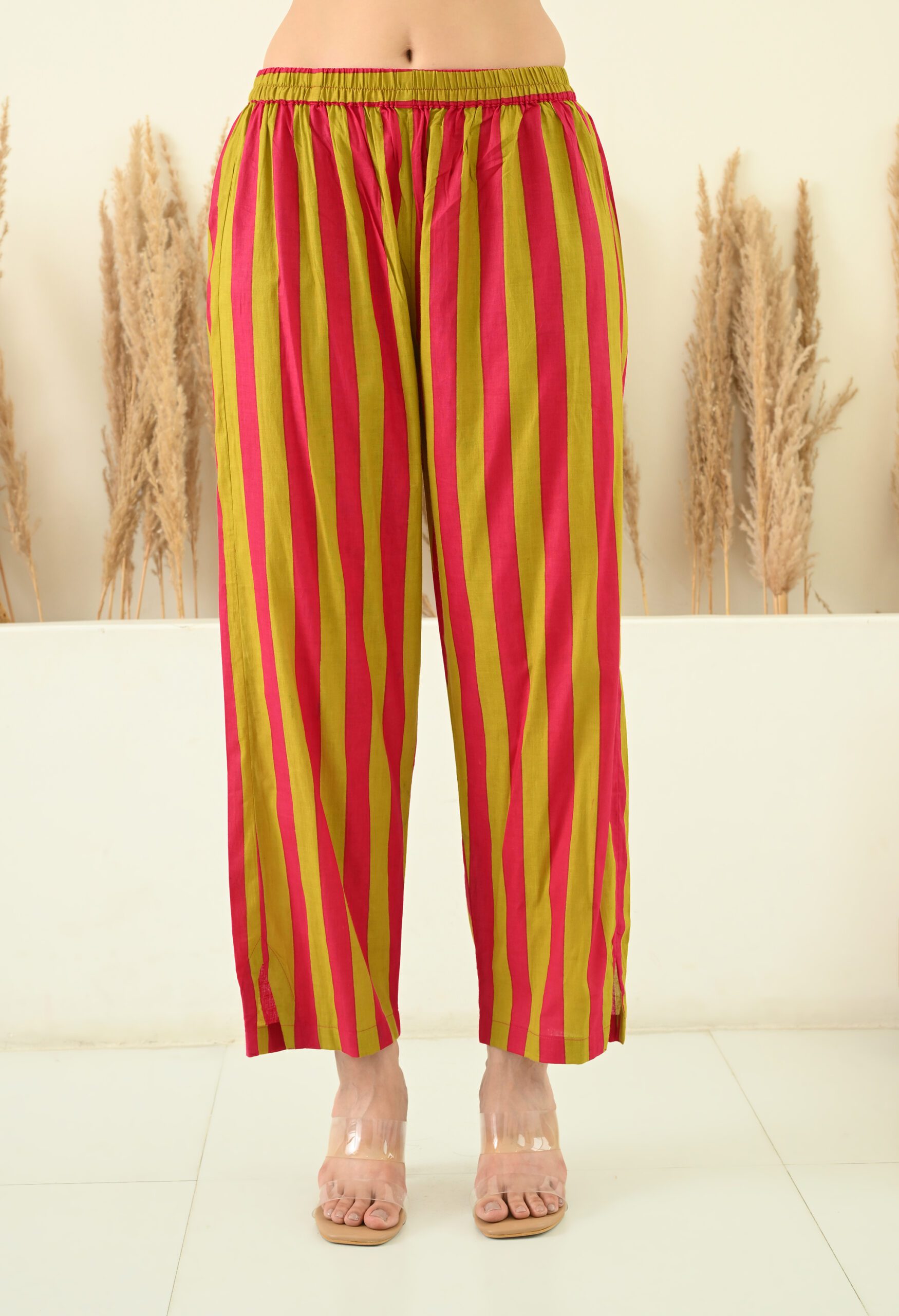 Stripes & Floral Printed Short Kurta Salwar Co-Ord Set - Image 5