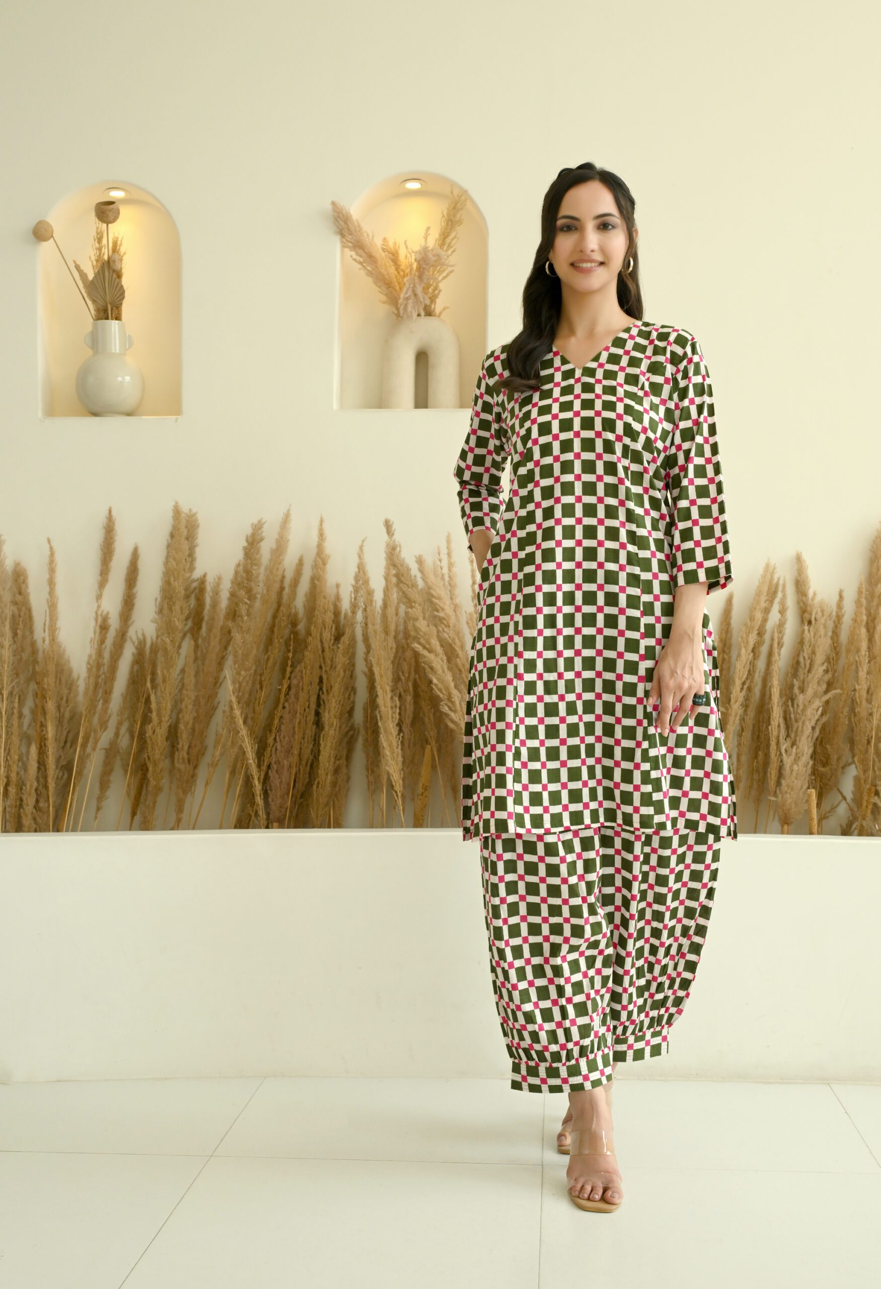 Checks Printed Kurta Salwar Co-Ord Set