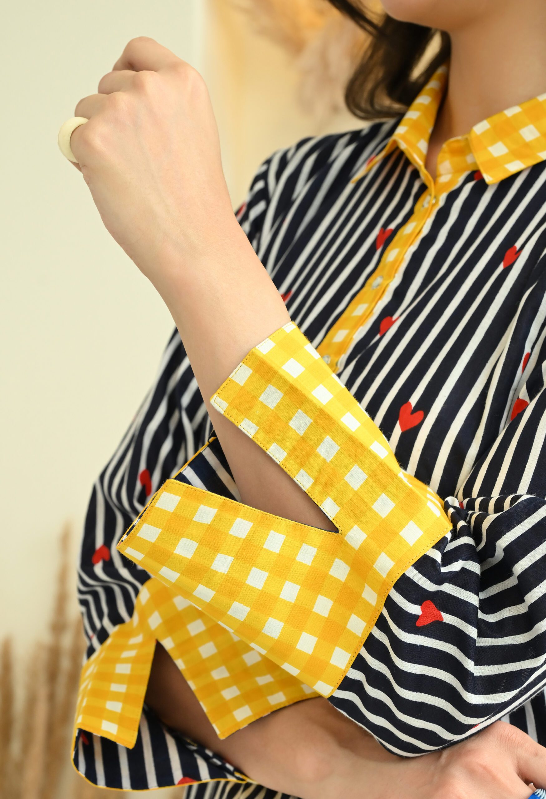 Stripes & Heart printed Kurta Shirt - Image 3