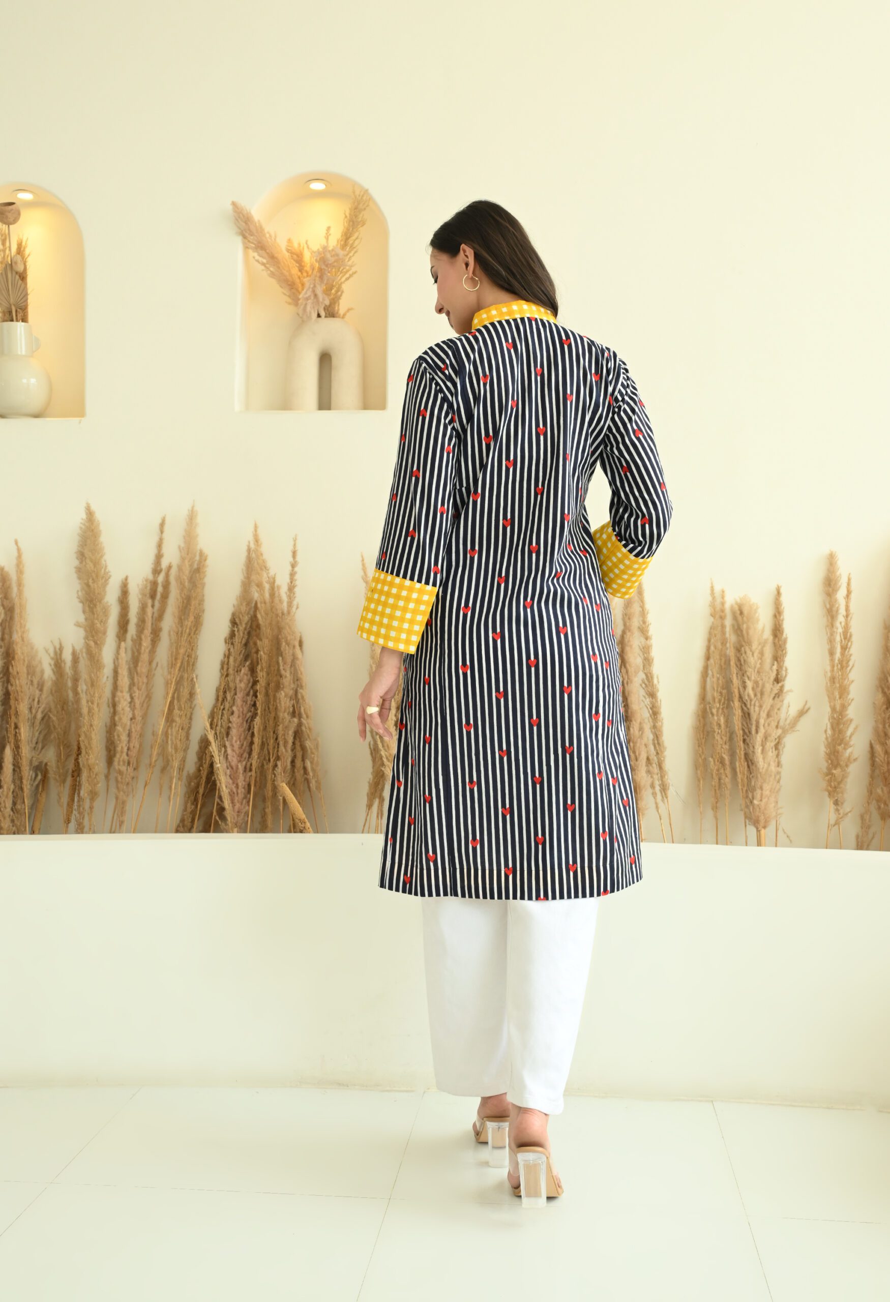Stripes & Heart printed Kurta Shirt - Image 4