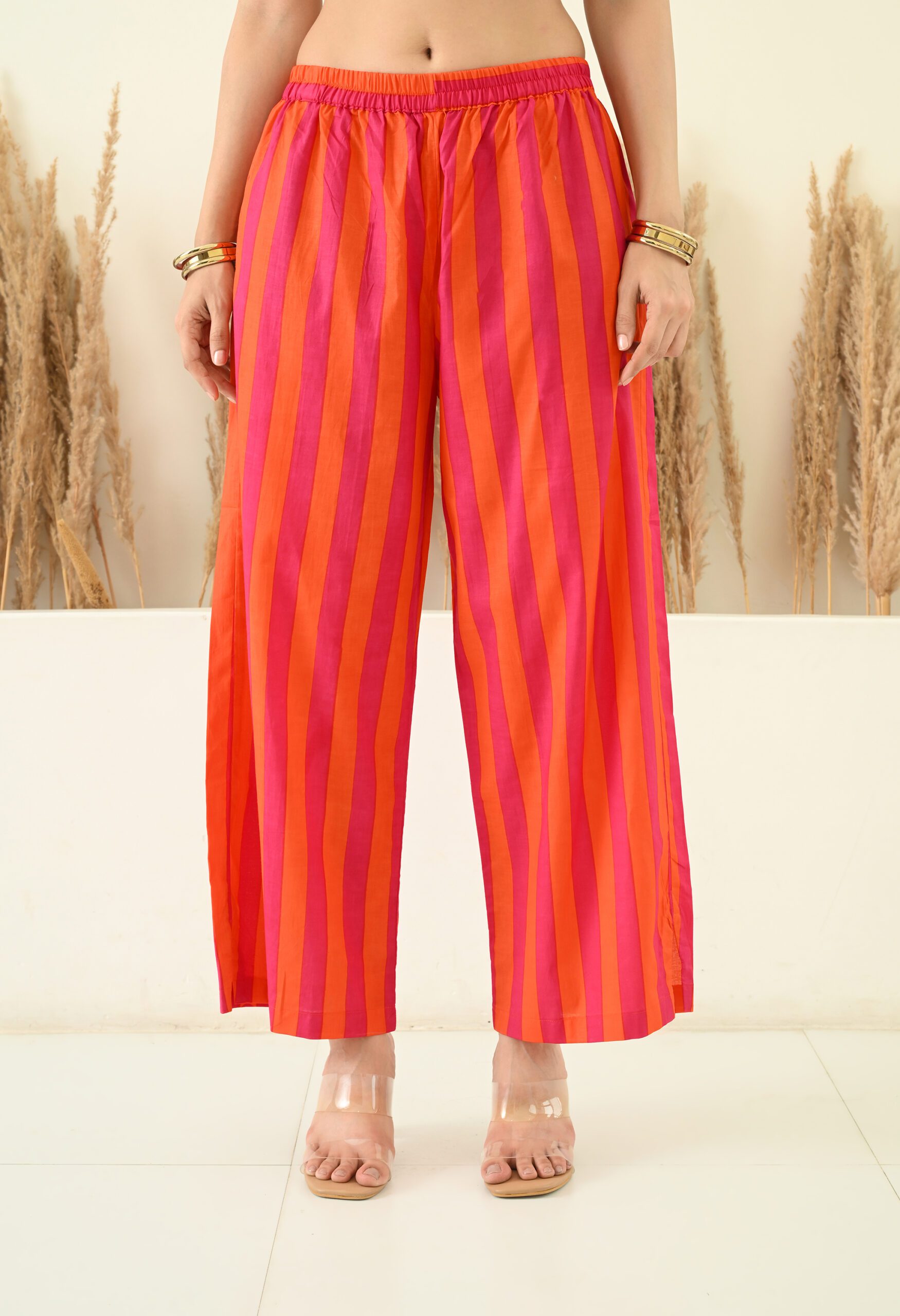 Stripes & Checks Printed Short Kurta and Pants Co-ord Set - Image 4